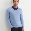 Online Sportscraft Merino V-Neck Knit in Ice Blue IceBlue