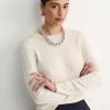 Best Sportscraft Merino Wool Baby Cable Sweater in Winter White WinterWhite