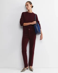 New Sportscraft Merino Wool Baby Cable Sweater in Wine