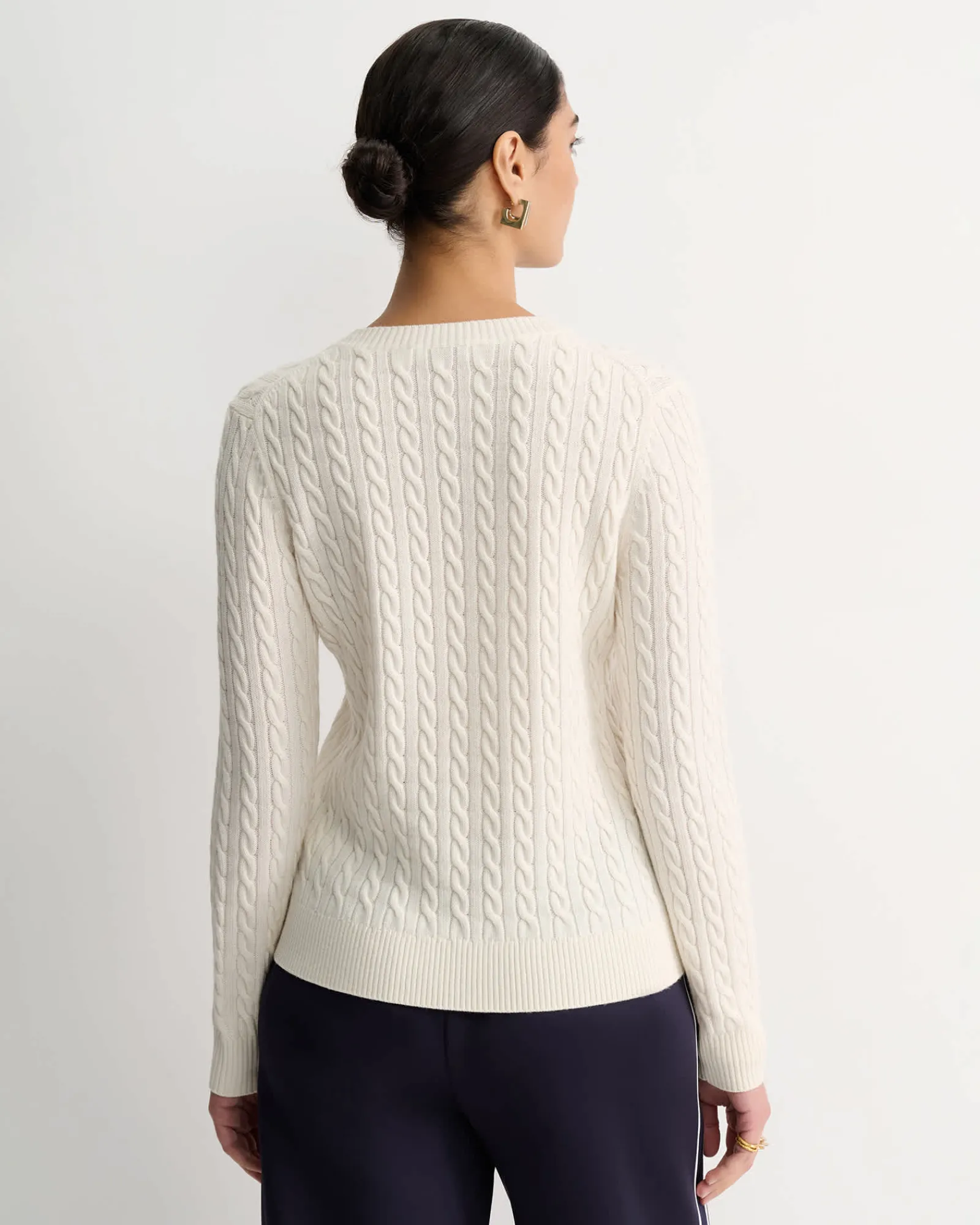 Best Sportscraft Merino Wool Baby Cable Sweater in Winter White WinterWhite