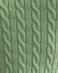 Best Sportscraft Merino Wool Baby Cable Sweater in Pesto