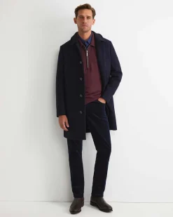 Best Sportscraft Micah Wool Blend Coat in Navy
