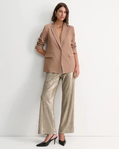 Sale Sportscraft Mina Lurex Pinstripe Jacket in Tan