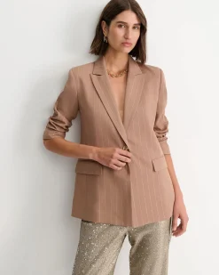 Sale Sportscraft Mina Lurex Pinstripe Jacket in Tan