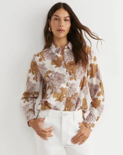 Hot Sportscraft Miranda Cotton Silk Shirt in Tan