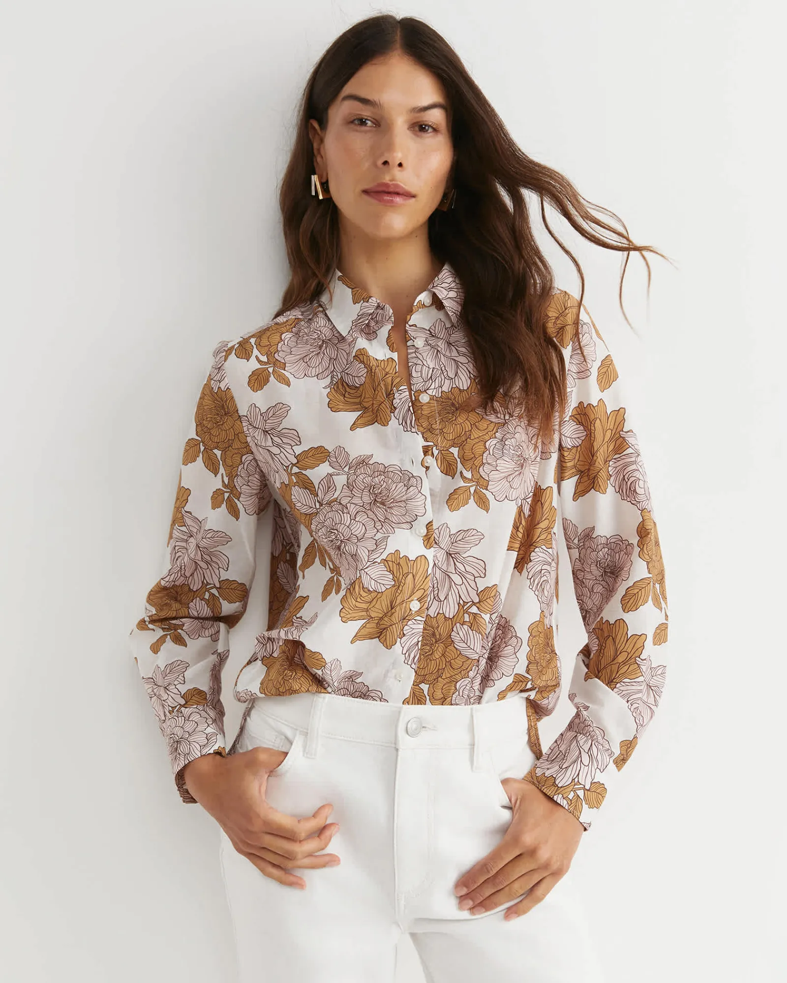 Hot Sportscraft Miranda Cotton Silk Shirt in Tan