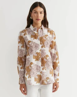 Hot Sportscraft Miranda Cotton Silk Shirt in Tan
