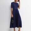 Best Sportscraft Mixed Media Midi Dress in Midnight