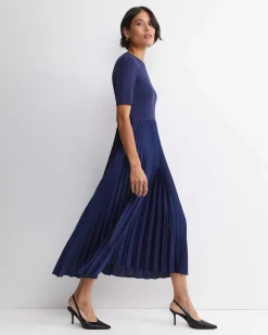Best Sportscraft Mixed Media Midi Dress in Midnight