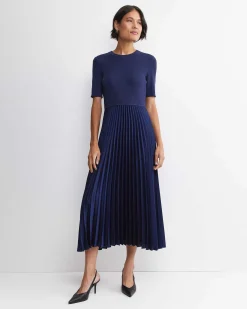 Best Sportscraft Mixed Media Midi Dress in Midnight
