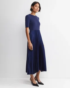 Best Sportscraft Mixed Media Midi Dress in Midnight