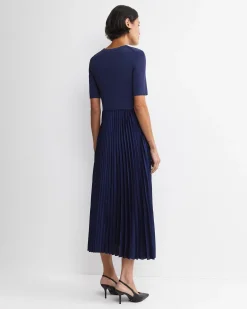Best Sportscraft Mixed Media Midi Dress in Midnight