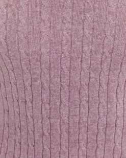 Clearance Sportscraft Murrinar Cable Knit Polo in Pink Melange PinkMelange