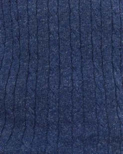 Fashion Sportscraft Murrinar Cable Knit Polo in Dark Blue Melange DarkBlueMelange