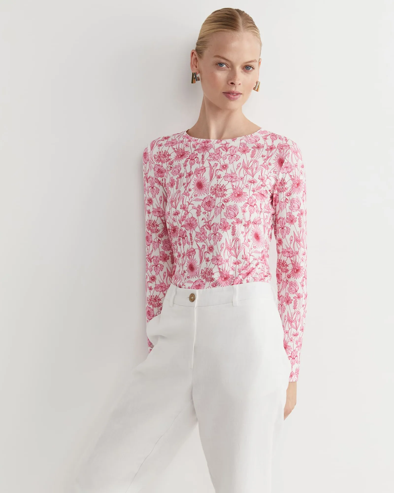 Discount Sportscraft Muse Liberty Long Sleeve Magic Tee in Whitepink White/pink