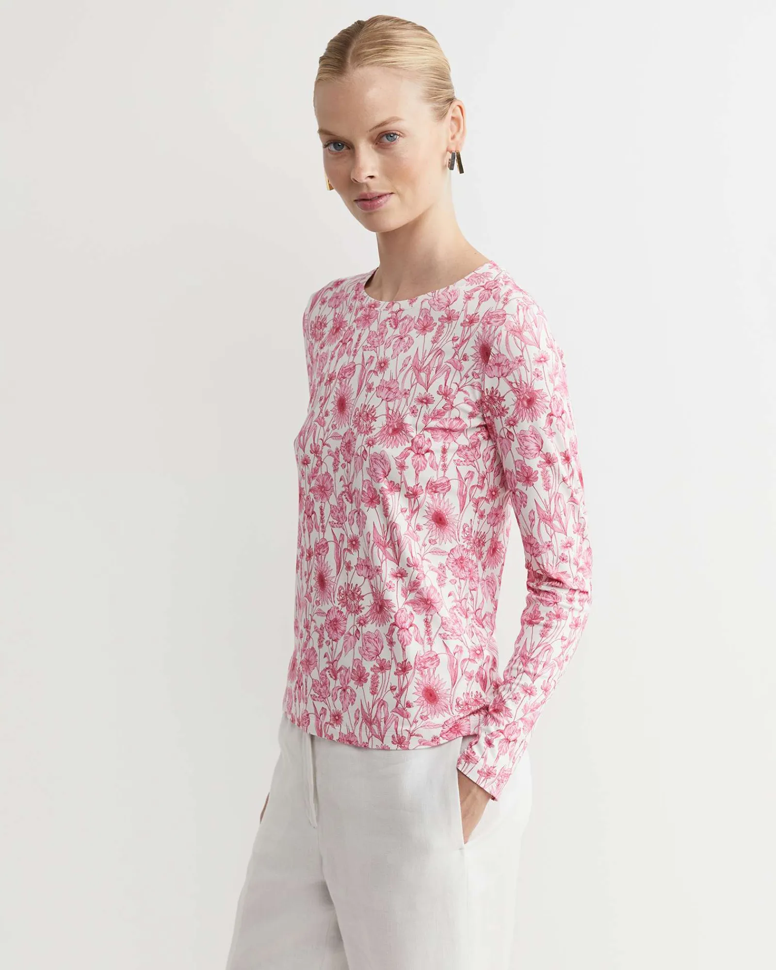 Discount Sportscraft Muse Liberty Long Sleeve Magic Tee in Whitepink White/pink