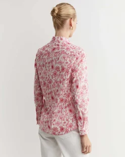 Outlet Sportscraft Muse Liberty Long Sleeve Shirt in Whitepink White/pink