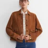 Fashion Sportscraft Myra Suede Jacket in Tan