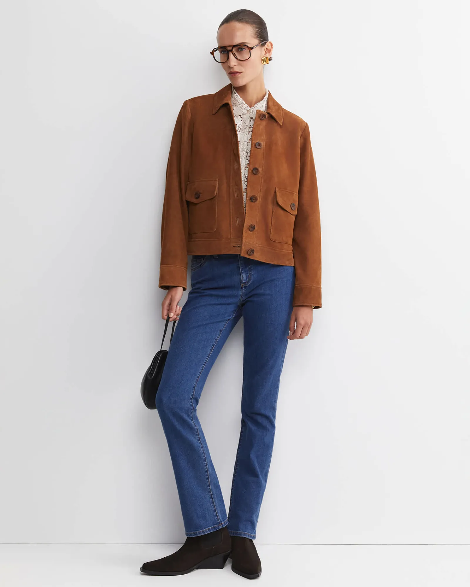 Fashion Sportscraft Myra Suede Jacket in Tan