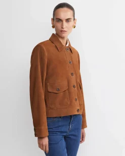Fashion Sportscraft Myra Suede Jacket in Tan