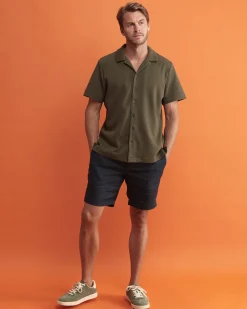 Hot Sportscraft Nason Short Sleeve Pique Shirt in Khaki