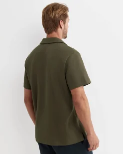 Hot Sportscraft Nason Short Sleeve Pique Shirt in Khaki