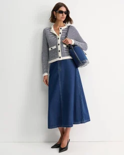 Outlet Sportscraft Nikki Denim Skirt in Blue Wash BlueWash