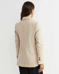 Online Sportscraft Nikoo Stripe Jacket in Tanwhite Tan/white