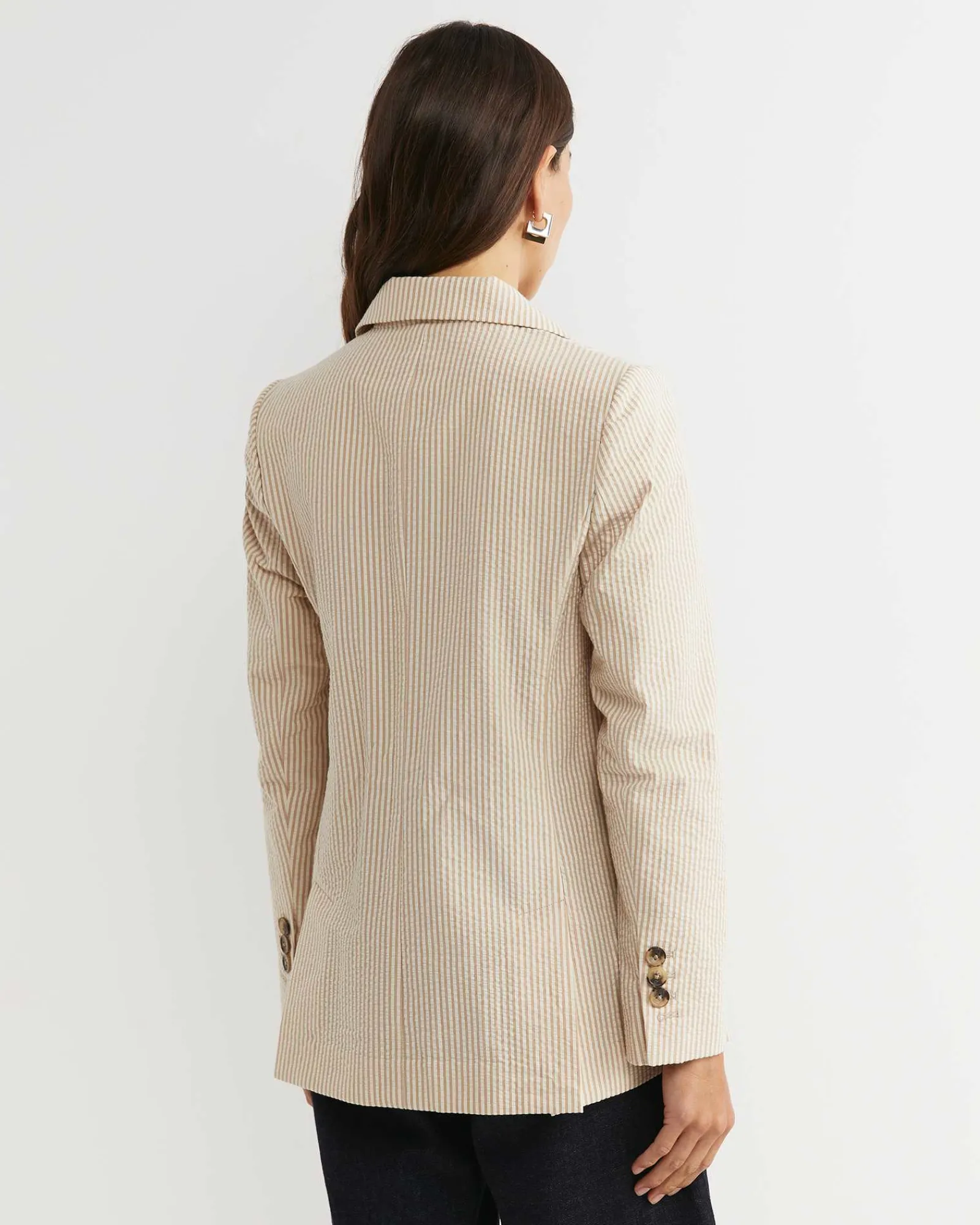 Online Sportscraft Nikoo Stripe Jacket in Tanwhite Tan/white