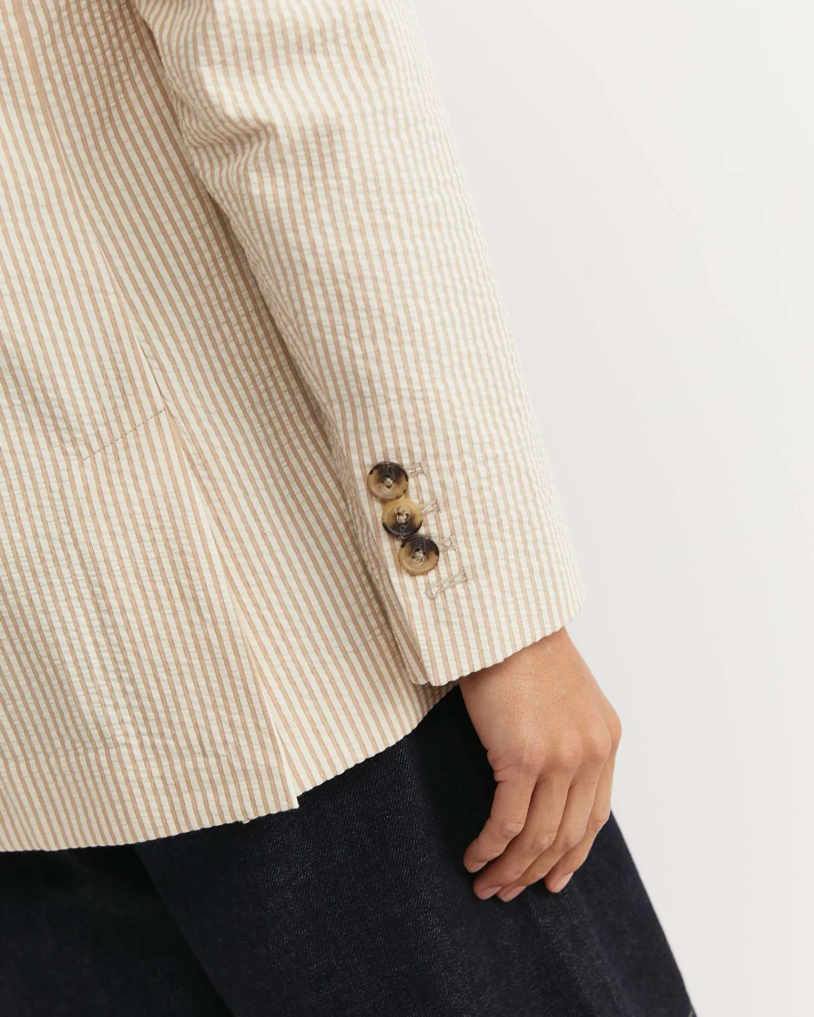 Online Sportscraft Nikoo Stripe Jacket in Tanwhite Tan/white