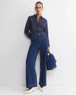 New Sportscraft Nili Wide Leg jean in Blue Wash BlueWash