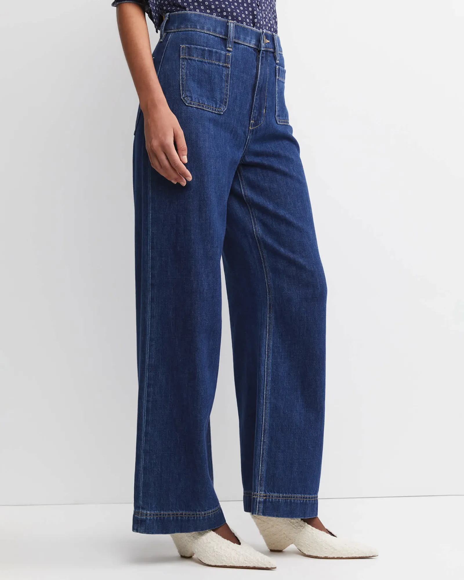 New Sportscraft Nili Wide Leg jean in Blue Wash BlueWash