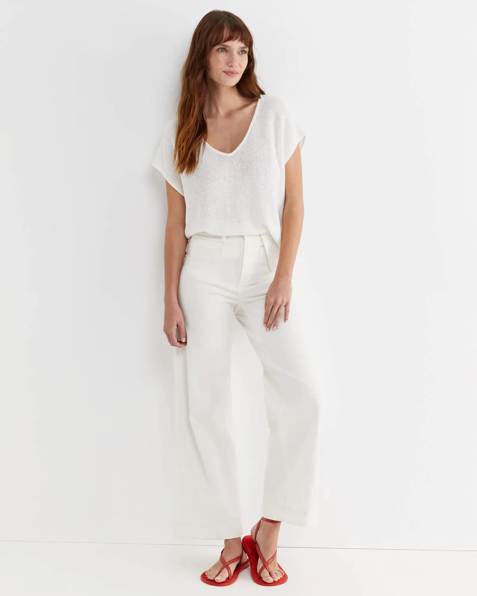 Fashion Sportscraft Nili Wide Leg Jean in Ivory