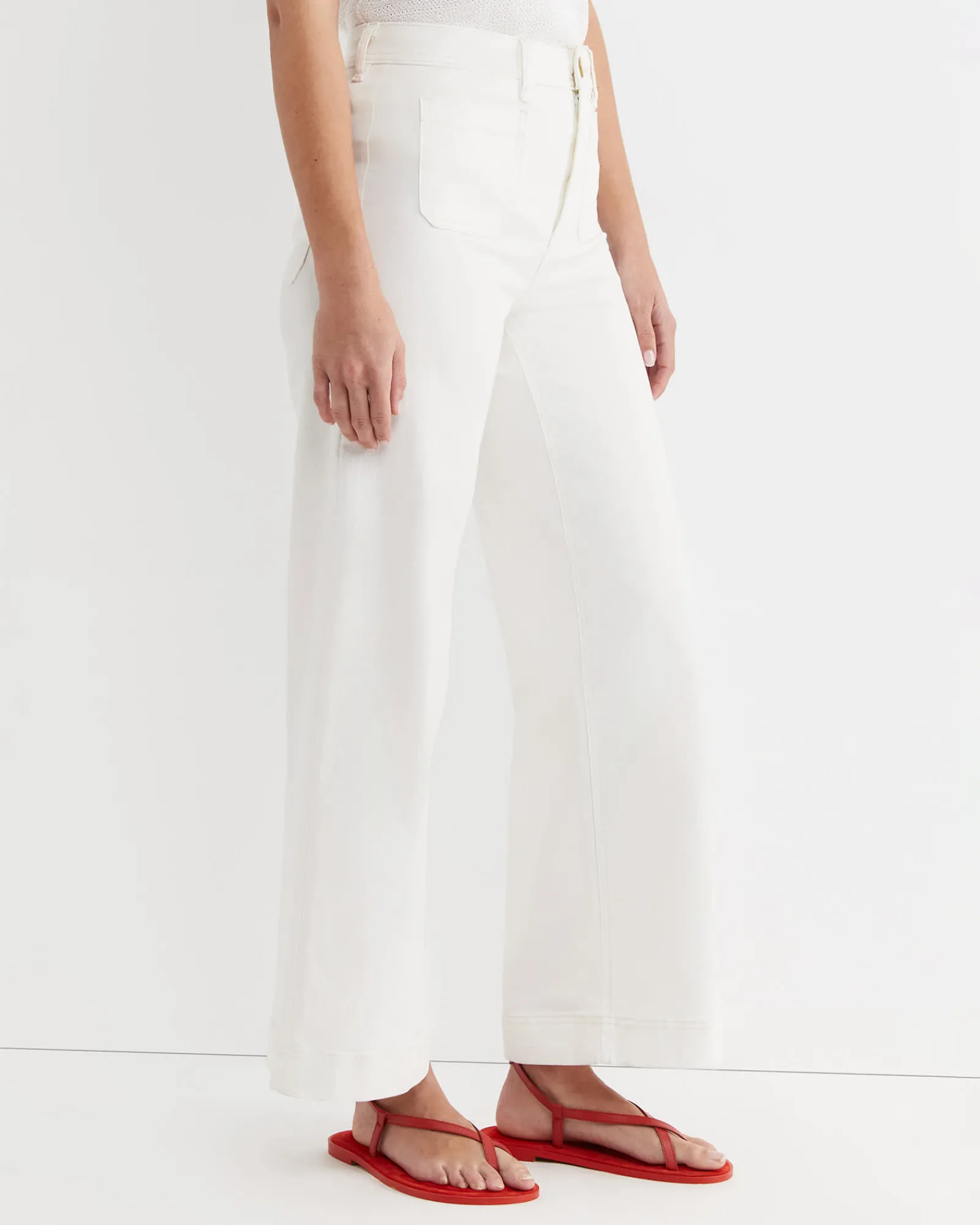 Fashion Sportscraft Nili Wide Leg Jean in Ivory