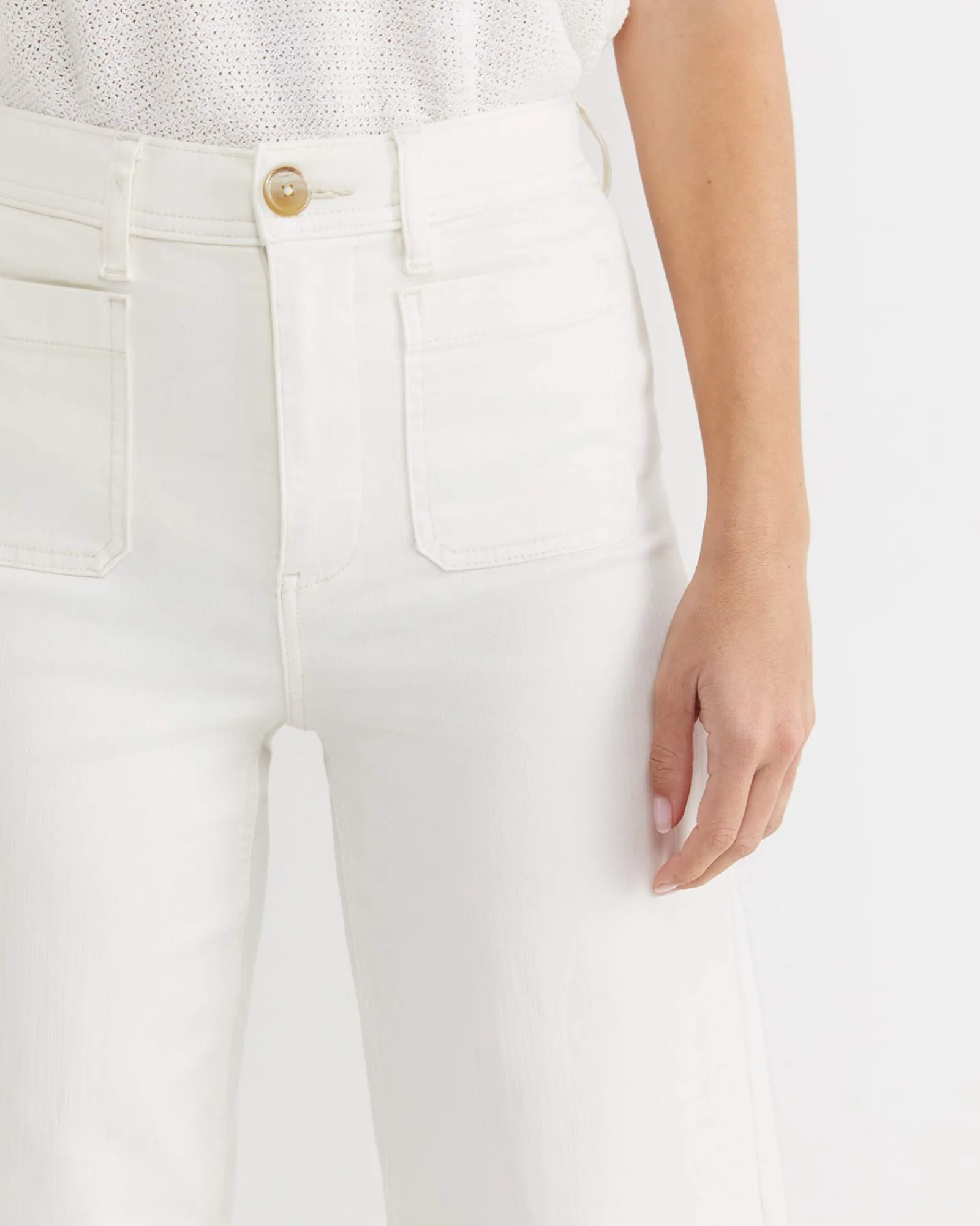 Fashion Sportscraft Nili Wide Leg Jean in Ivory