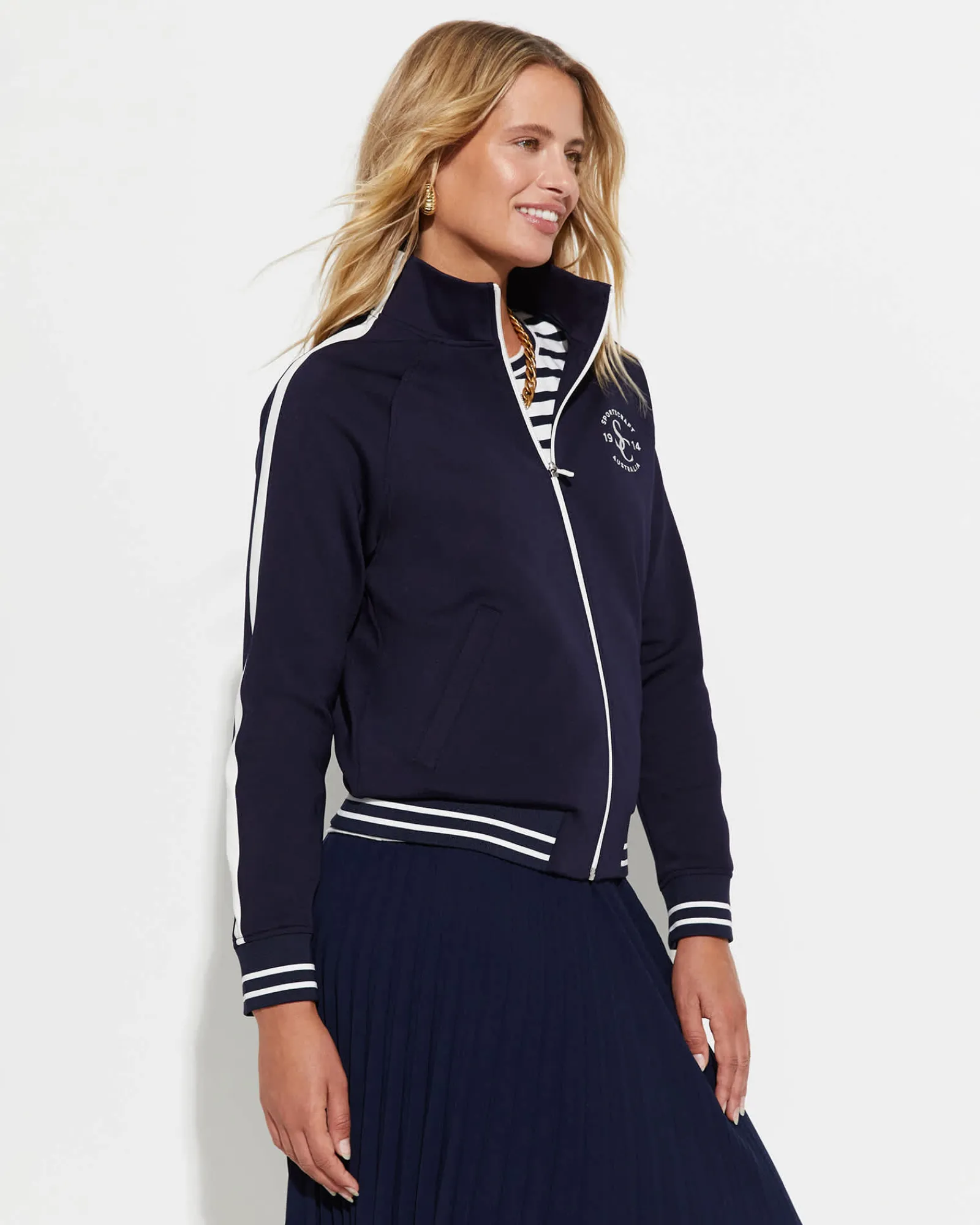 Sale Sportscraft Nina Zip Track Top in Navy