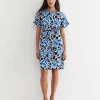 Outlet Sportscraft Nur Linen Dress in Blue Multi BlueMulti