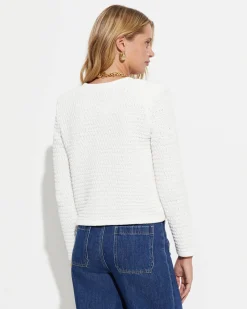 Fashion Sportscraft Olivia Tape Yarn Cardigan in Winter White WinterWhite