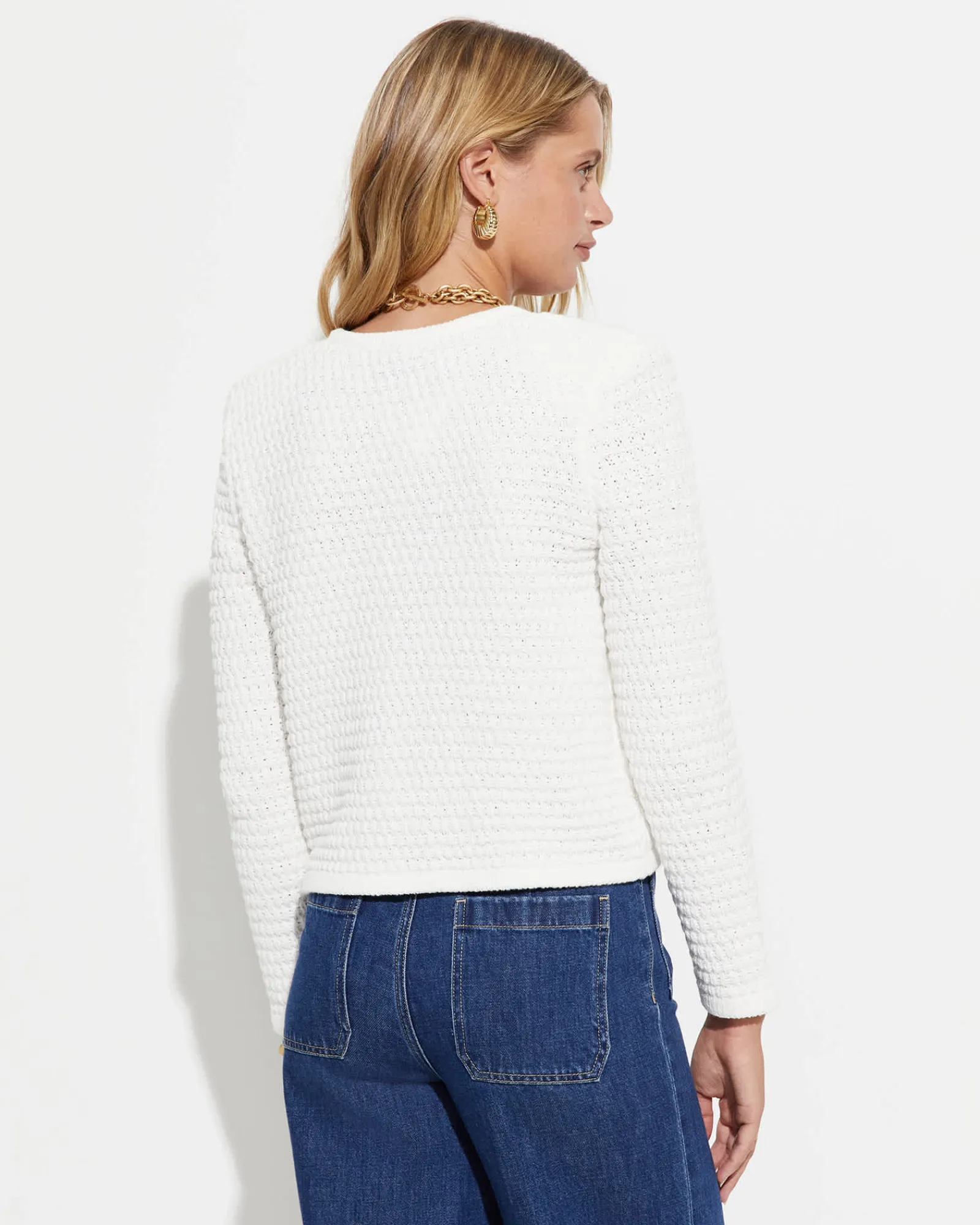 Fashion Sportscraft Olivia Tape Yarn Cardigan in Winter White WinterWhite