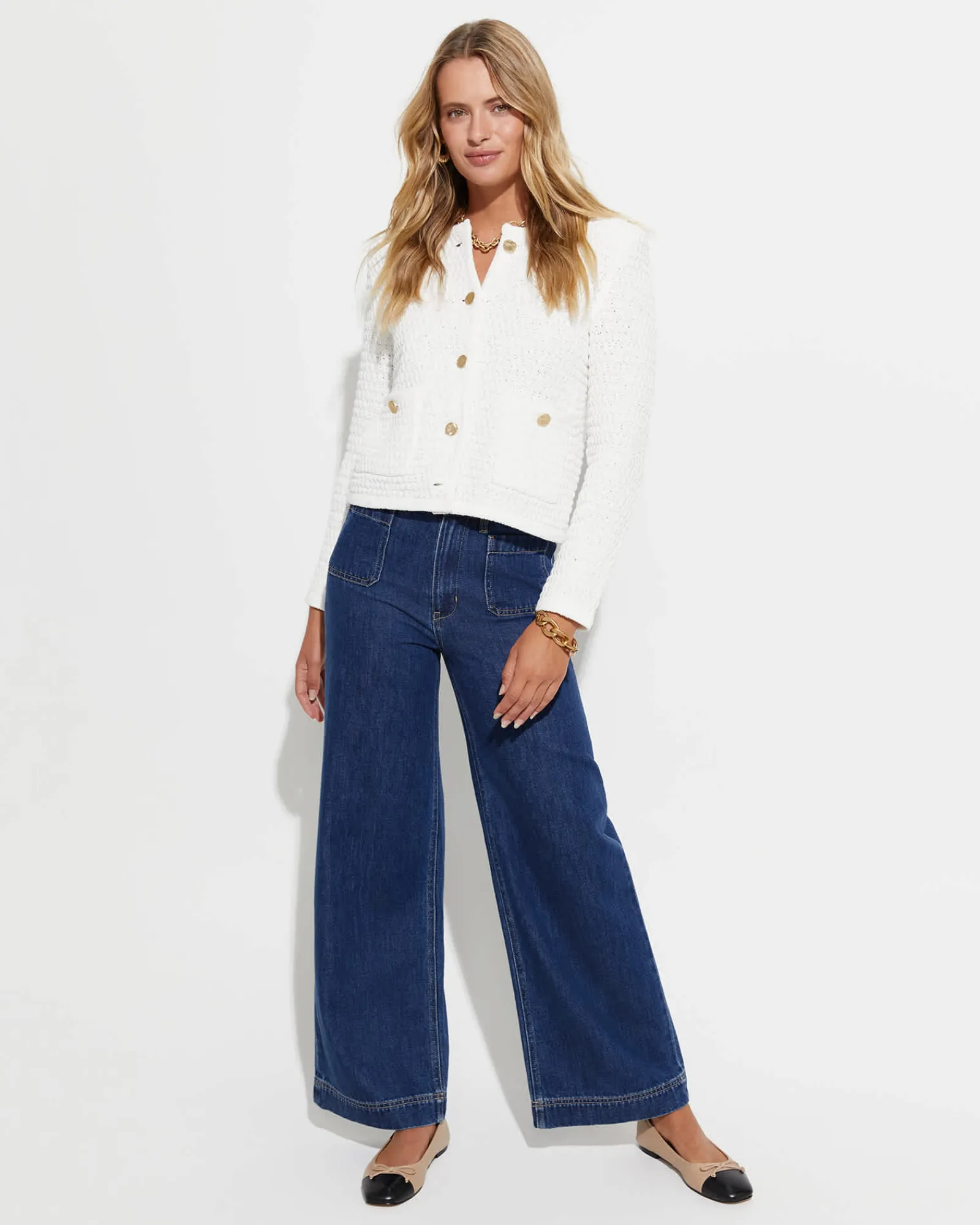 Fashion Sportscraft Olivia Tape Yarn Cardigan in Winter White WinterWhite