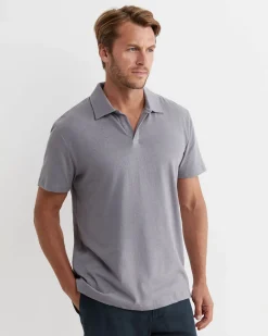 Fashion Sportscraft Osborne Linen Blend Polo in Grey