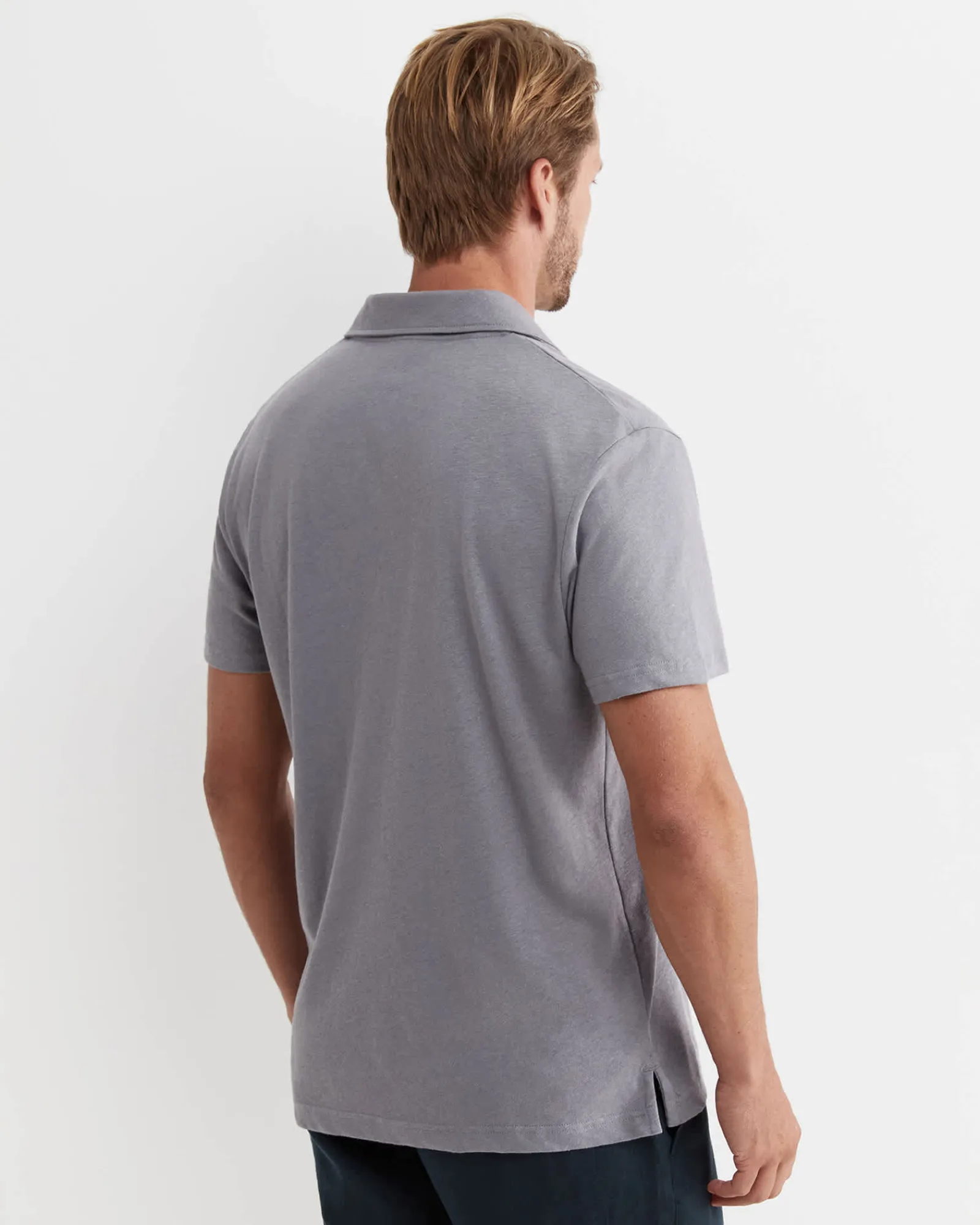 Fashion Sportscraft Osborne Linen Blend Polo in Grey