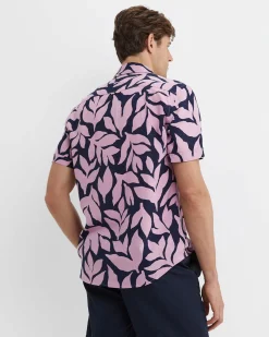 Outlet Sportscraft Ossary Short Sleeve Print Shirt in Pinknavy Pink/navy