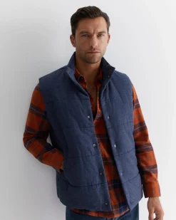 Fashion Sportscraft Owen Quilted Vest in Navy