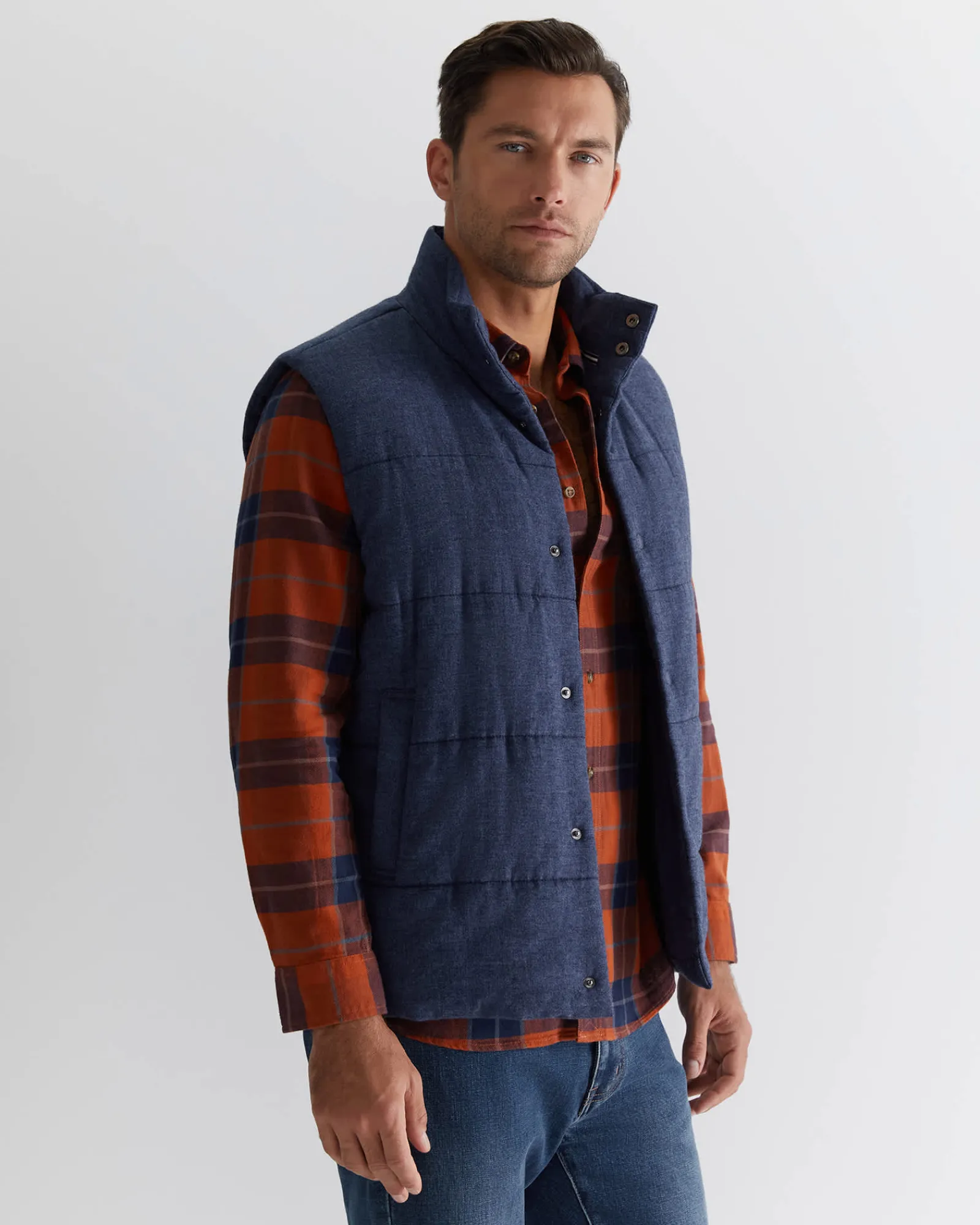 Fashion Sportscraft Owen Quilted Vest in Navy