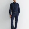 Discount Sportscraft Oxford Long Sleeve Shirt in Classic Navy ClassicNavy