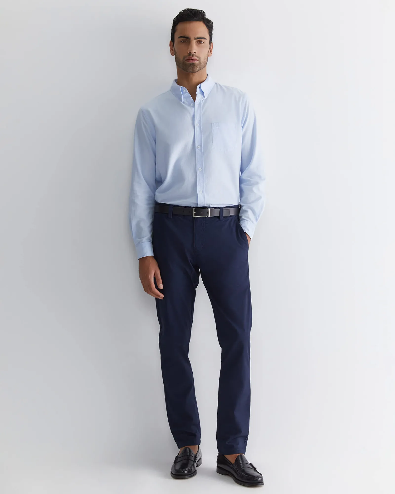 Clearance Sportscraft Oxford Long Sleeve Shirt in Frost Blue FrostBlue