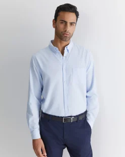 Clearance Sportscraft Oxford Long Sleeve Shirt in Frost Blue FrostBlue