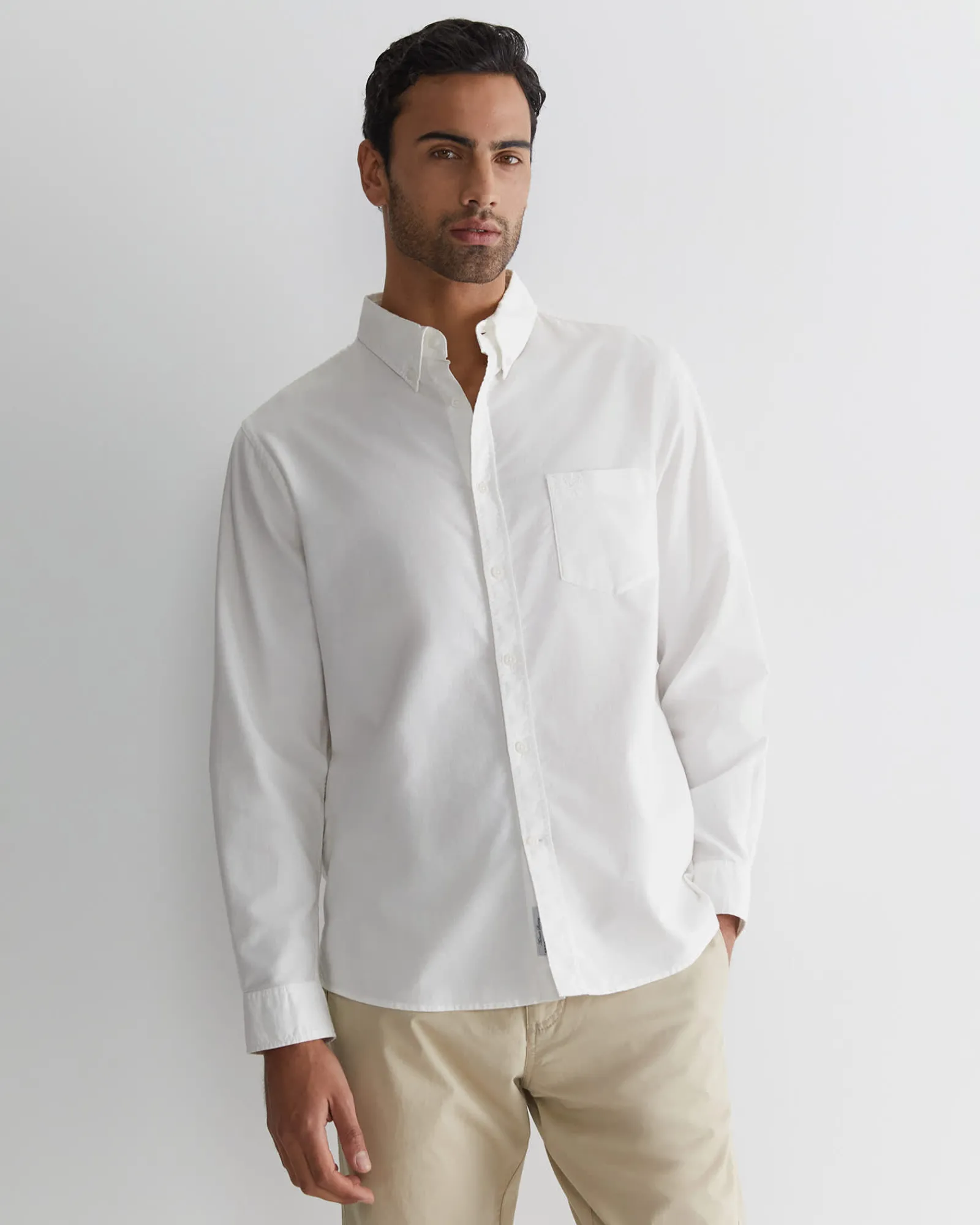 Discount Sportscraft Oxford Long Sleeve Shirt in White