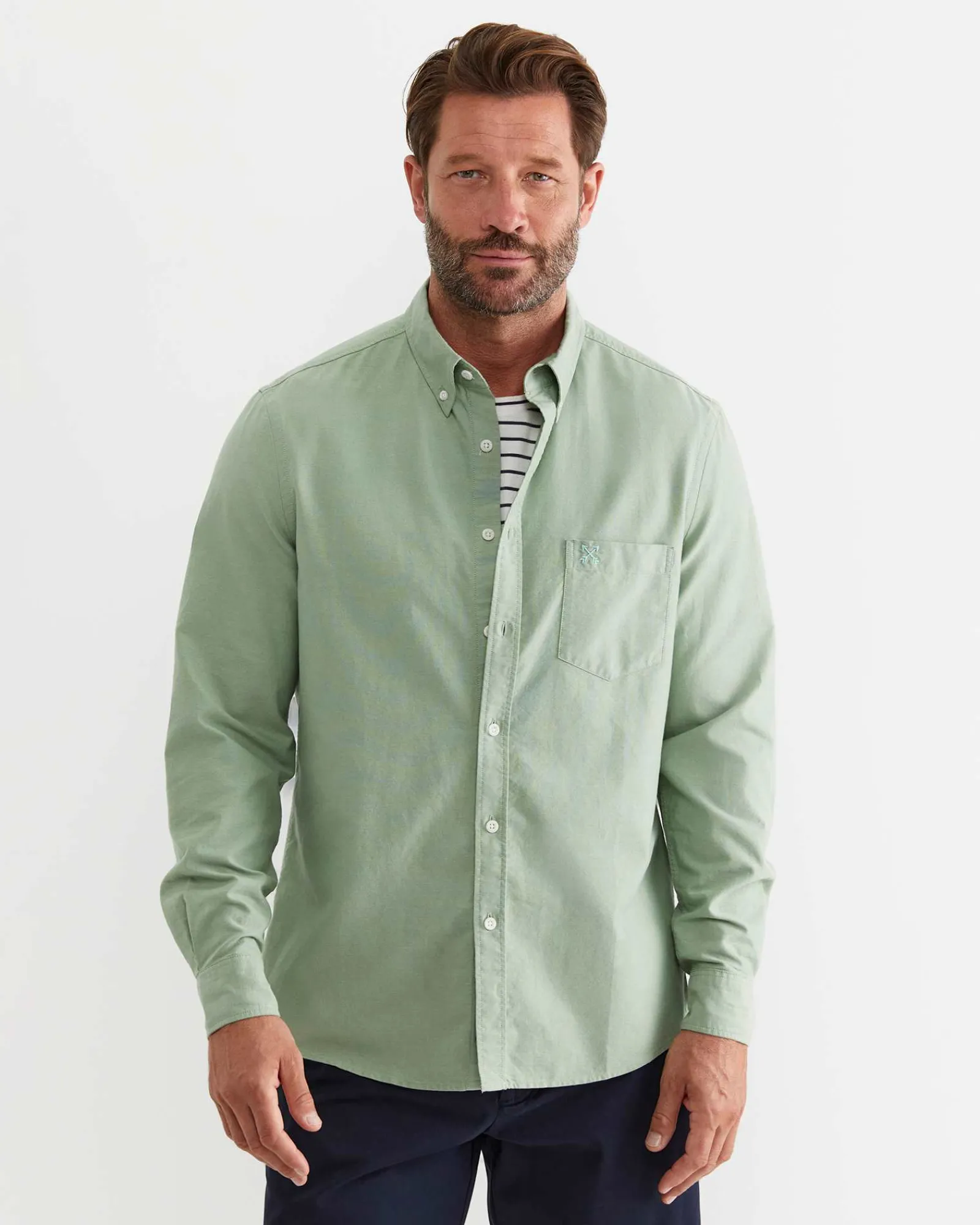 New Sportscraft Oxford Long Sleeve Shirt in Vine
